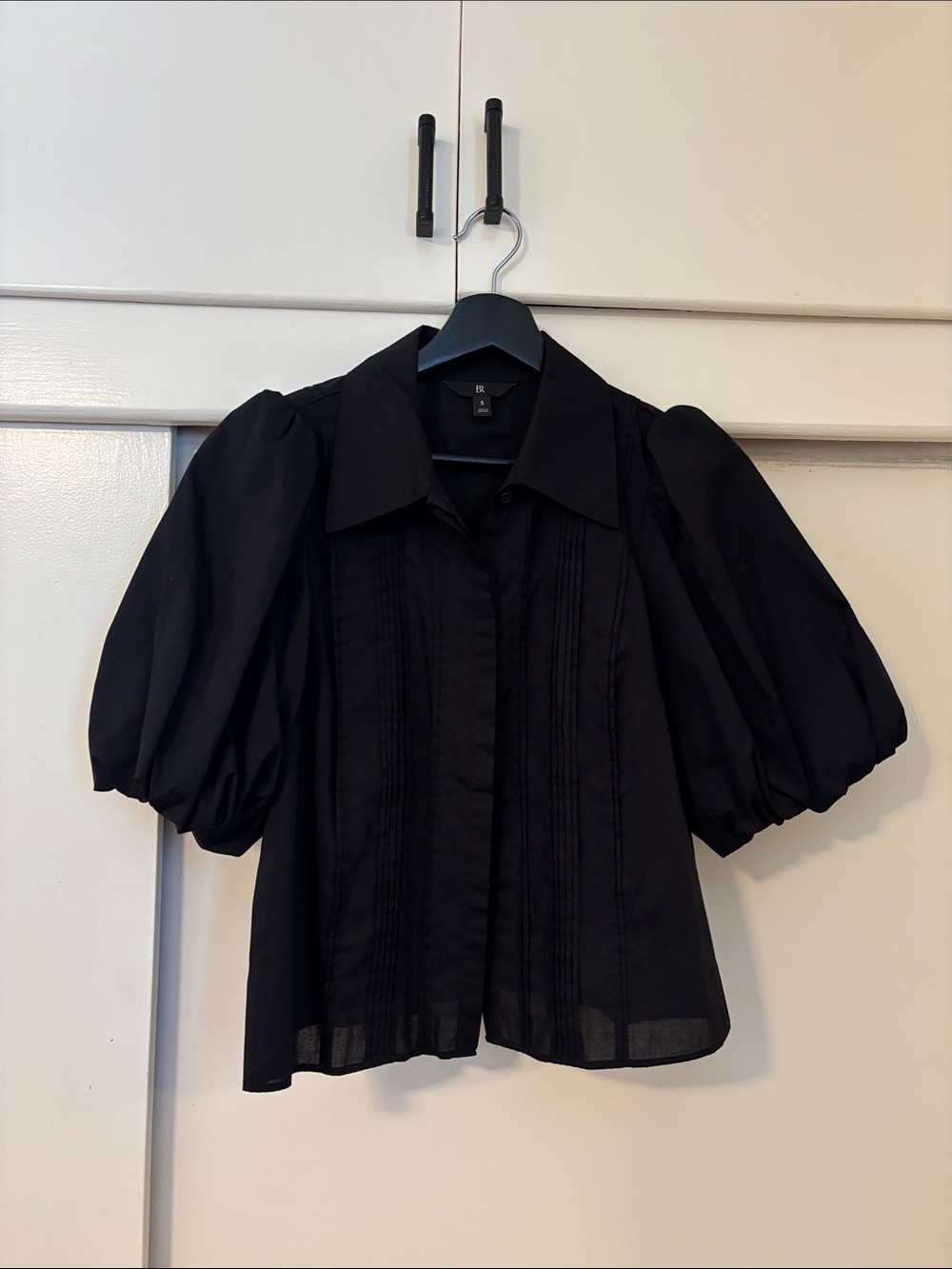 Banana Republic Pintuck Blouse in Black